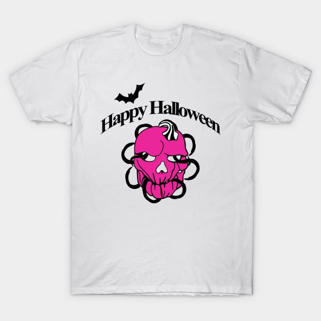 Pink Pumpkin Head T-Shirt by CBV